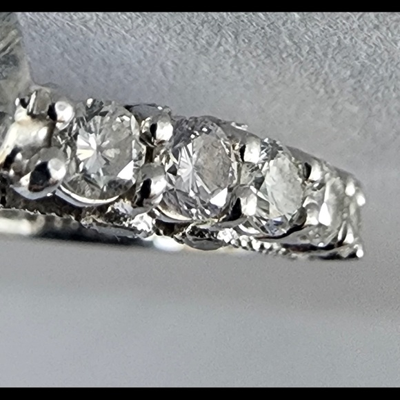 💖HP💖 5.12 TCW 3.04 Carat Center Heart Diamond White Gold 4 1/2 Engagement Ring - Picture 9 of 10